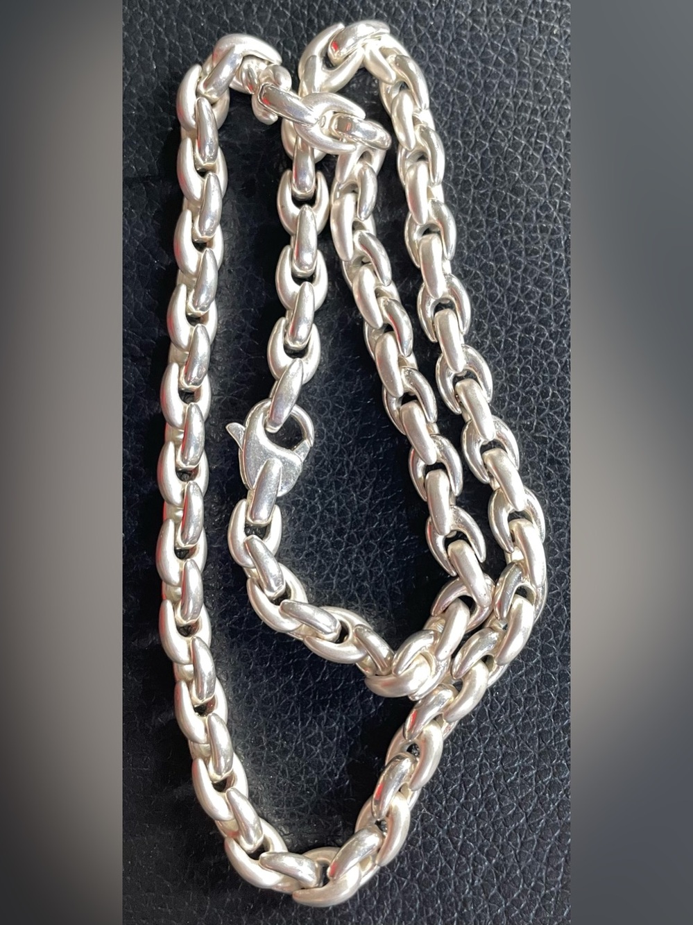 Vintage Heavy Friedrich Binder FBN 925 Sterling Silver 18" Round Wheat Box Chain